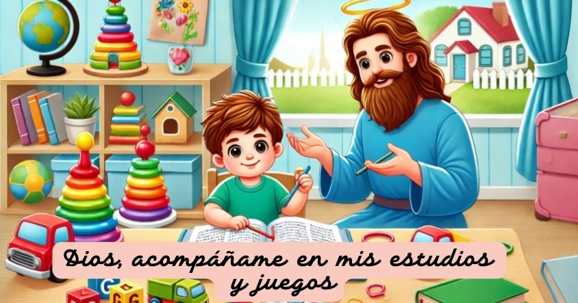 Oración a Dios para que te acompañe en tus estudios y juegos