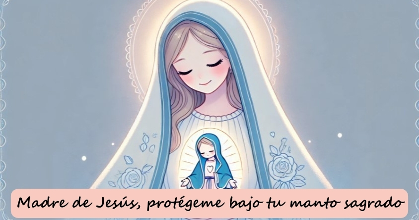 Oración a la madre de Jesús para que te proteja bajo su manto sagrado.