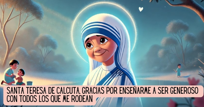 Oración a Santa Teresa de Calcuta para aprender a ser generoso