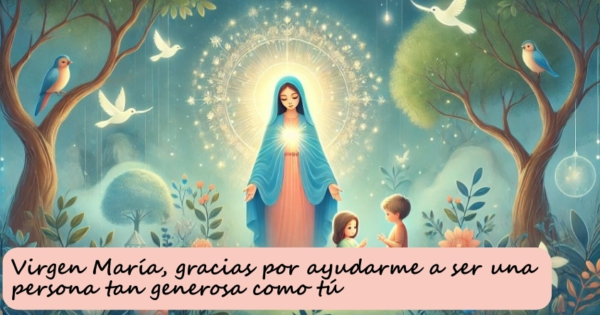 Oración a la virgen María para que te enseñe a ser una persona tan generosa como ella