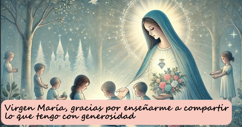 Oración a la virgen María para que te enseñe a compartir lo que posees con generosidad