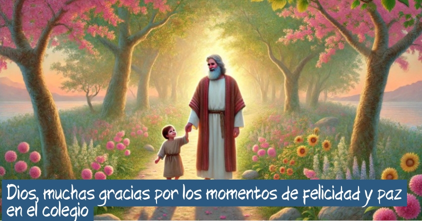 Oración de agradecimiento a Dios por los momentos de paz y felicidad en el colegio 