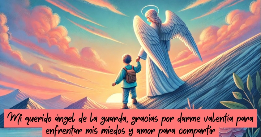 Oración al ángel de la guarda para que te dé valentía para enfrentar tus miedos y amor para compartir