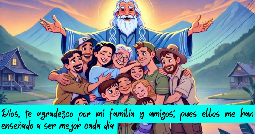 Oración de agradecimiento a Dios por la familia y amigos que, porque son ellos quien te enseñan a ser mejor